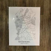 Load image into Gallery viewer, Typed Font Kelowna Map

