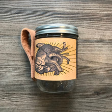 Load image into Gallery viewer, Leather Mason Jar Cozy