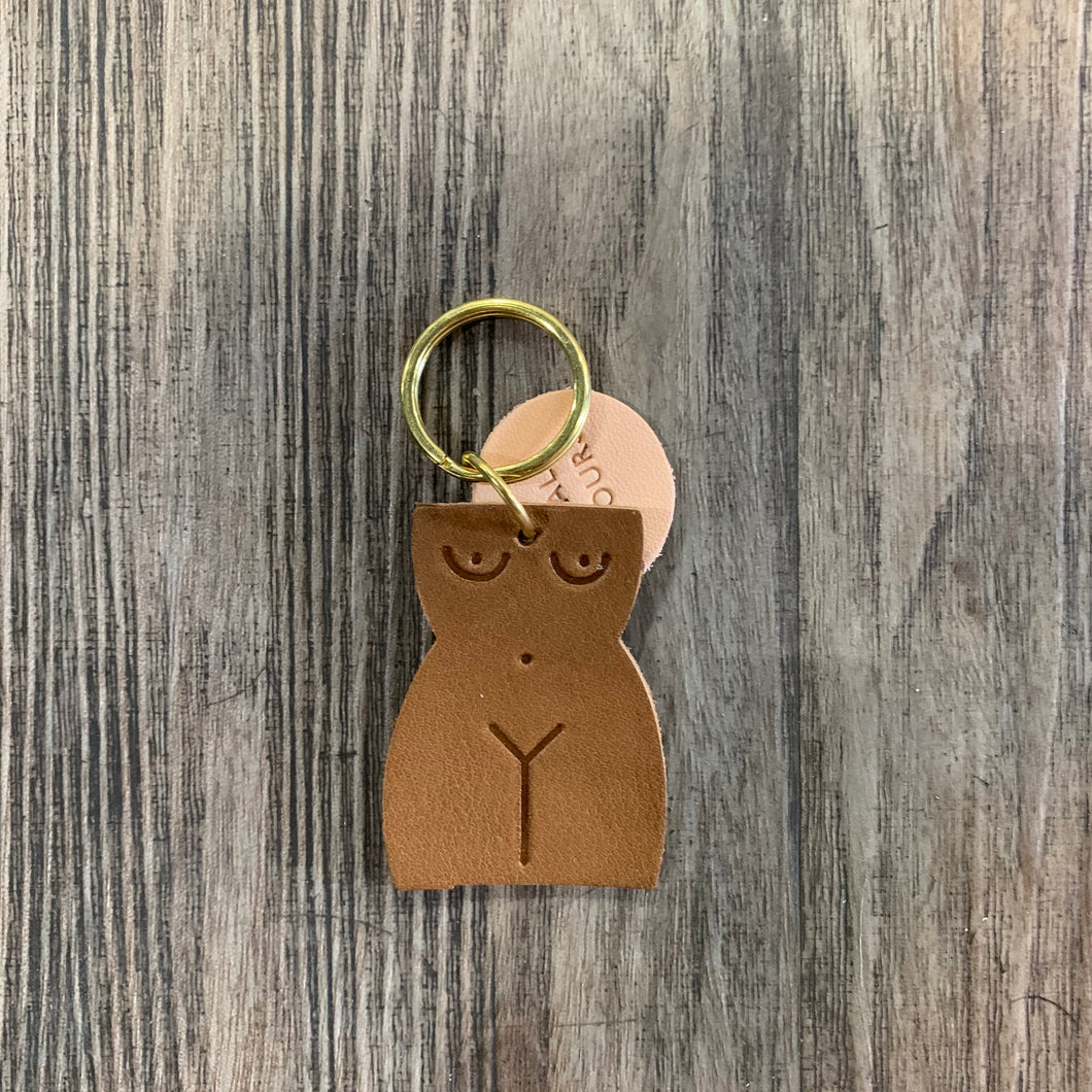 Leather Body Keychain (Light Brown)