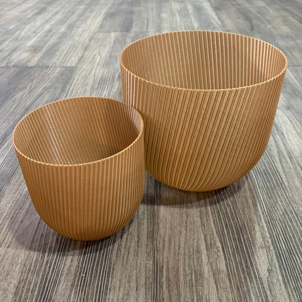 Bronze 3D Printed Lines Pot