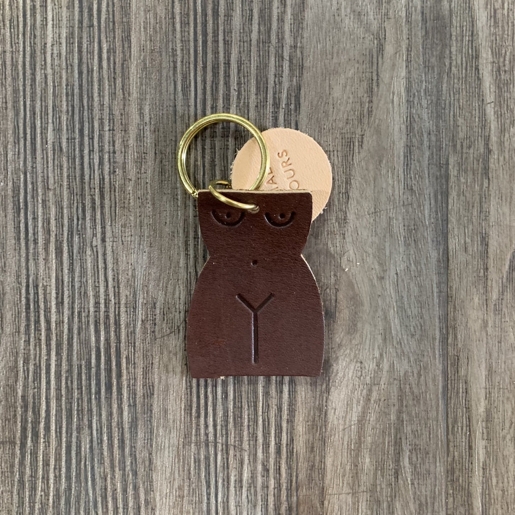 Leather Body Keychain (Dark Brown)