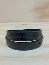 Load image into Gallery viewer, Leather quote bracelet
