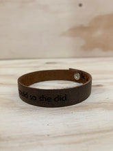 Load image into Gallery viewer, Leather quote bracelet
