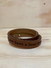 Load image into Gallery viewer, Leather quote bracelet
