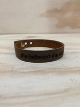 Load image into Gallery viewer, Leather quote bracelet
