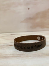 Load image into Gallery viewer, Leather quote bracelet
