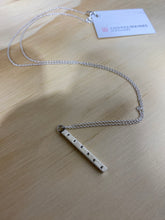 Load image into Gallery viewer, Silver stamped bar Necklace
