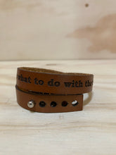 Load image into Gallery viewer, Leather quote bracelet
