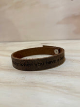 Load image into Gallery viewer, Leather quote bracelet
