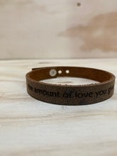 Load image into Gallery viewer, Leather quote bracelet
