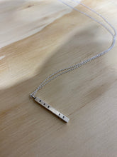 Load image into Gallery viewer, Silver stamped bar Necklace
