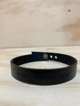 Load image into Gallery viewer, Leather quote bracelet
