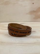 Load image into Gallery viewer, Leather quote bracelet
