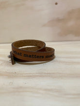 Load image into Gallery viewer, Leather quote bracelet
