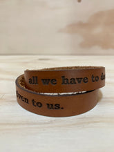 Load image into Gallery viewer, Leather quote bracelet
