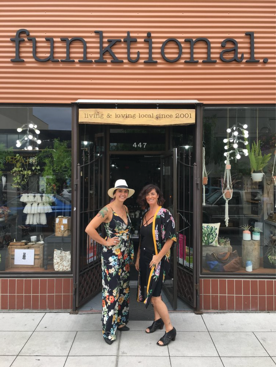 Maiya Kiy and Chantal Couture outside of Funktional in Kelowna, BC