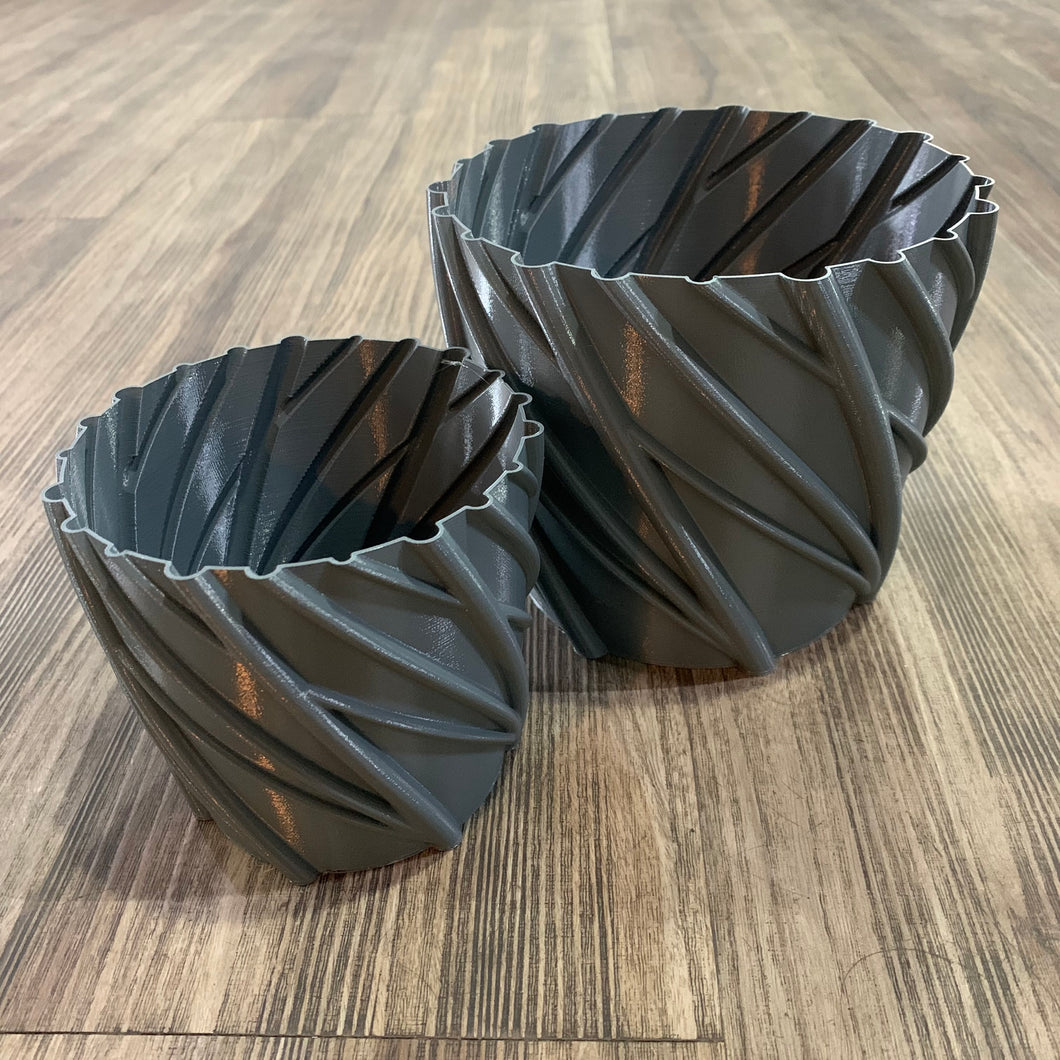 Slate Grey 3D Printed Branches Pot