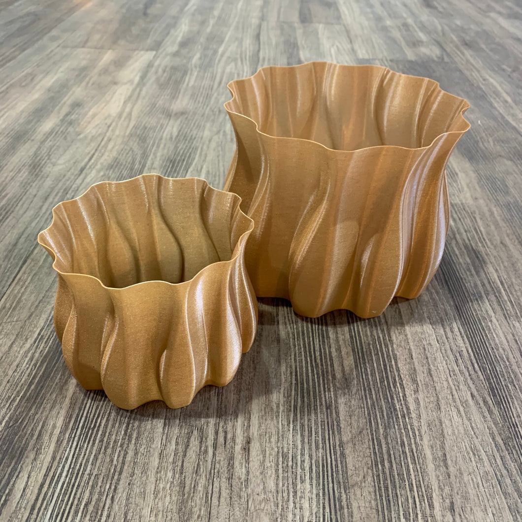 Bronze 3D Printed Swirl Pot