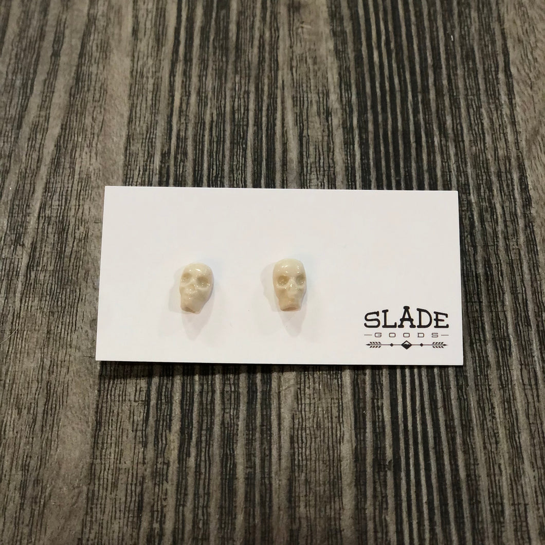 Porcelain Skull Studs