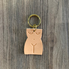 Load image into Gallery viewer, Leather Body Keychain (Cream)
